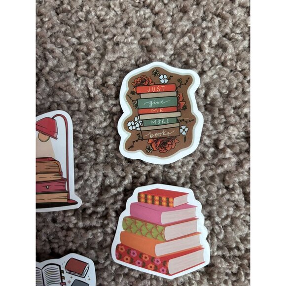 Lot of 8 bookish sticker pack book‎ club just one more chapter readers set - Picture 3 of 4